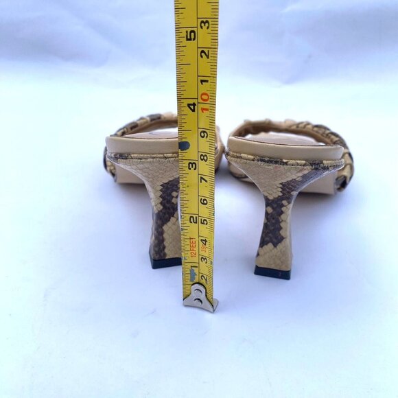 Sam Edelman Kittie Slides 3" Heeled Sandal Sz 6M Beige/Snakeprint NWOB $180 - Picture 2 of 12